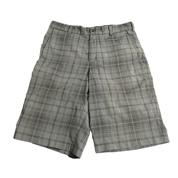 Nike Golf Tour Perfomance Tech Shorts Mens Size 30 Plaid Stretch Grey 509182-010 - Picture 1 of 7